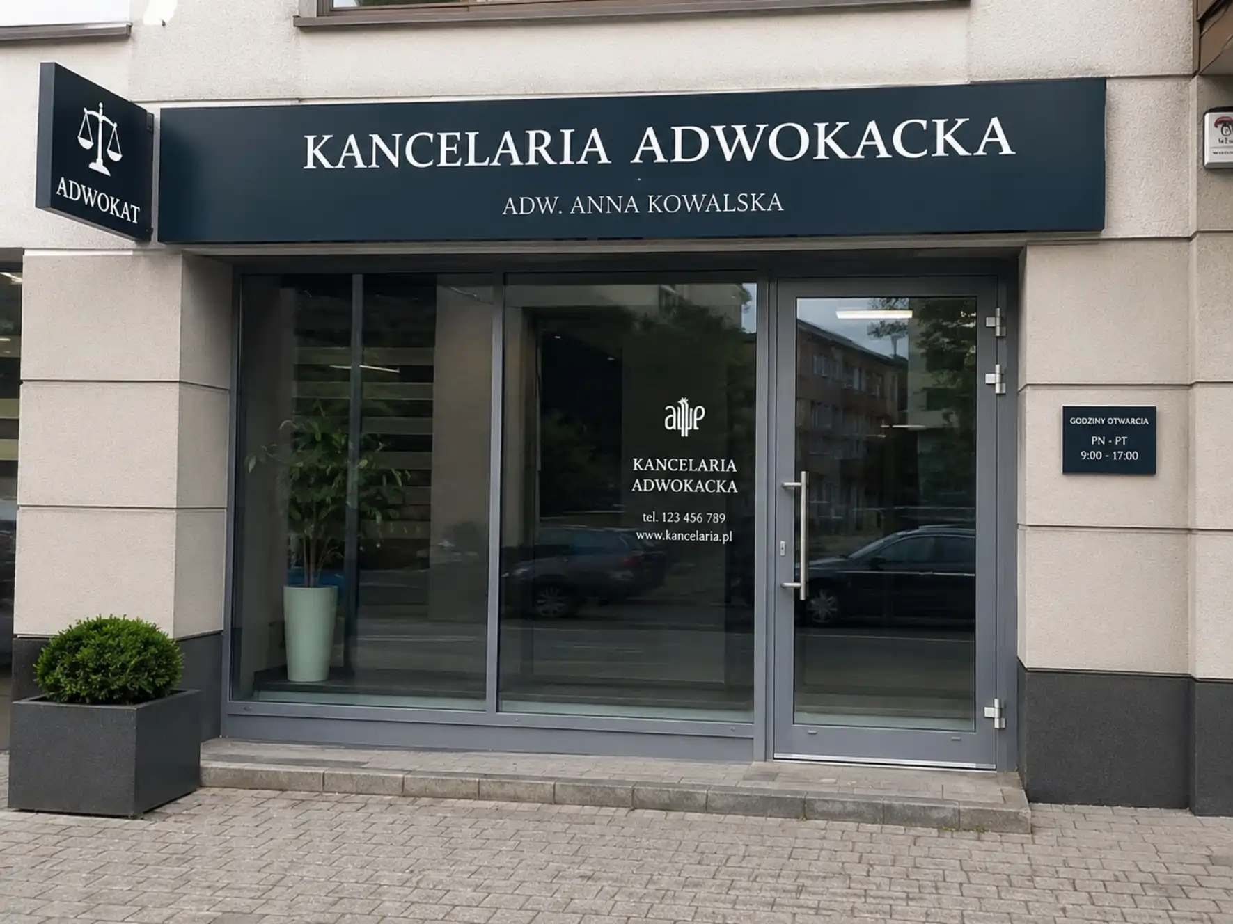 Strona dla kancelarii prawnej — adwokat prowadzący konsultację z klientem