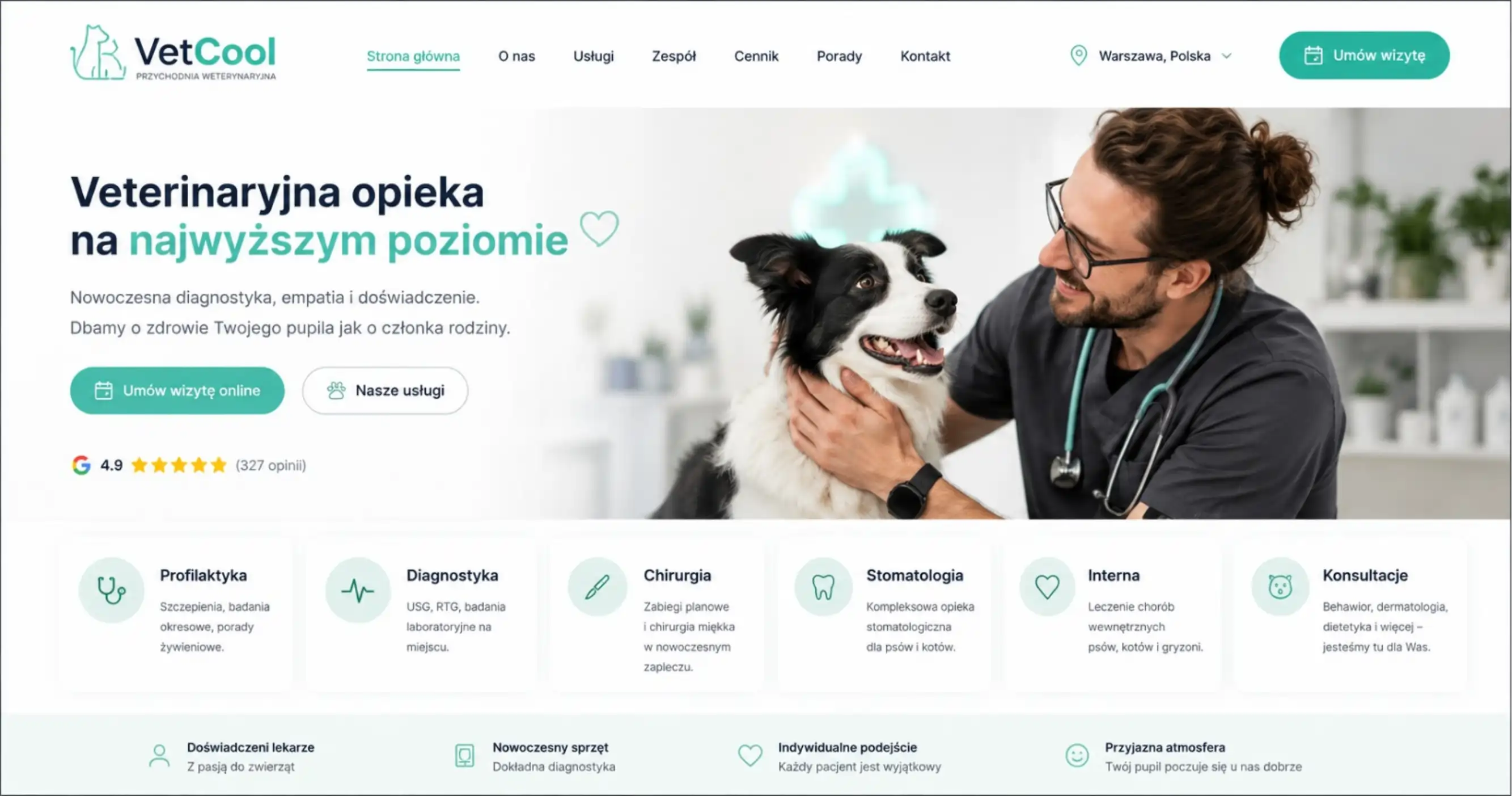 Strona dla weterynarza — cennik usług i rezerwacja wizyty online